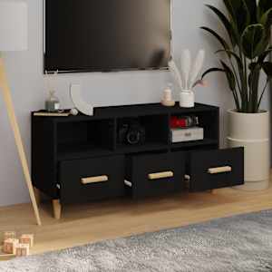 TV skříňka černá 102 x 36 x 50 cm kompozitní dřevo - obrázek 3