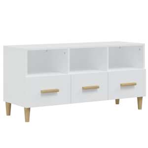 TV skříňka bílá s vysokým leskem 102x36x50 cm kompozitní dřevo - obrázek 2