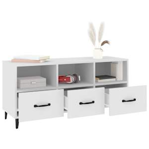 TV skříňka bílá 102 x 35 x 50 cm kompozitní dřevo - obrázek 4