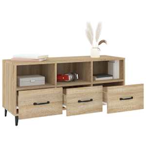 TV skříňka dub sonoma 102 x 35 x 50 cm kompozitní dřevo - obrázek 4