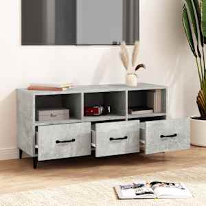 TV skříňka betonově šedá 102 x 35 x 50 cm kompozitní dřevo - obrázek 3