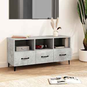 TV skříňka betonově šedá 102 x 35 x 50 cm kompozitní dřevo - obrázek 1
