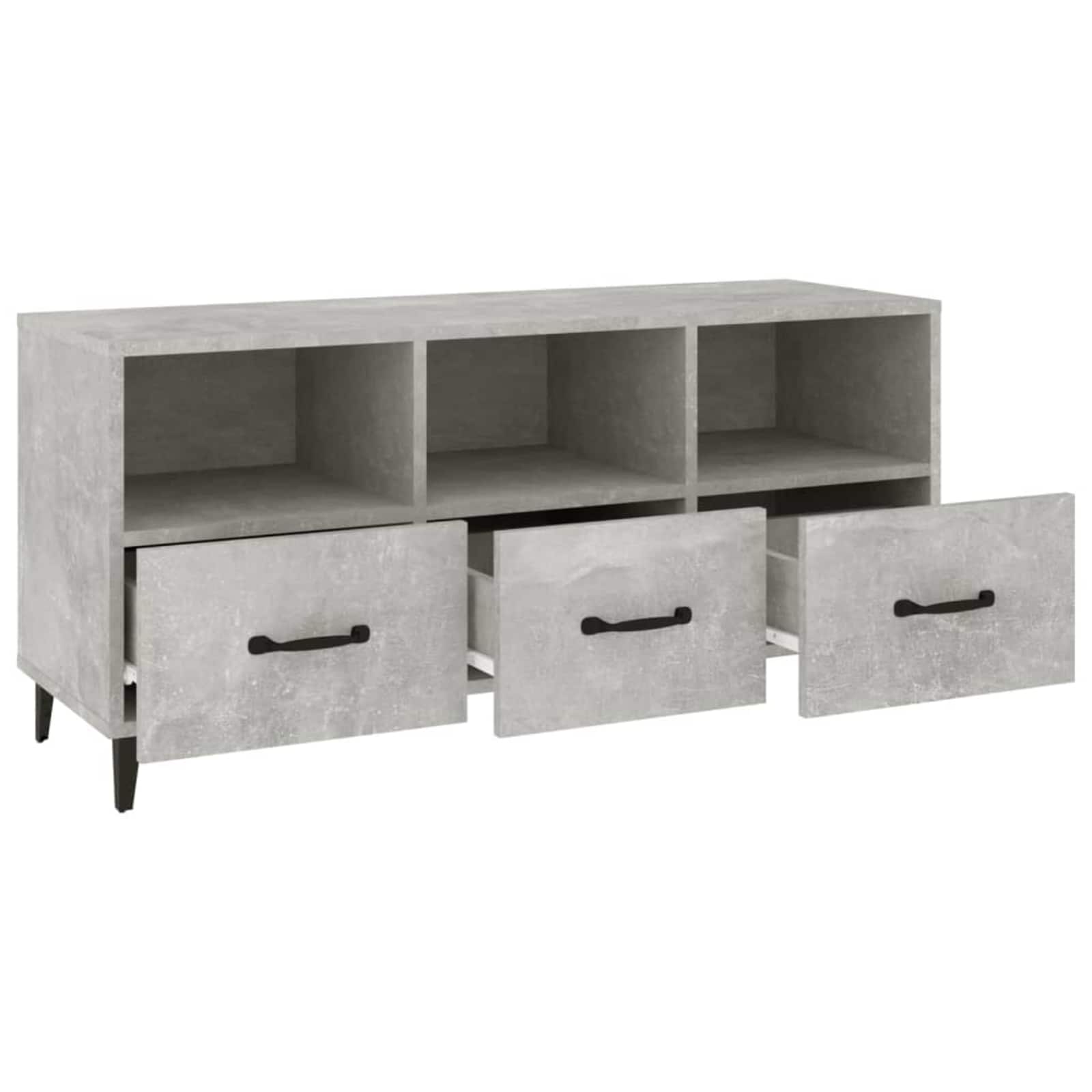 vidaXL Tv-meubel 102x35x50 cm bewerkt hout betongrijs grijs, foto 2