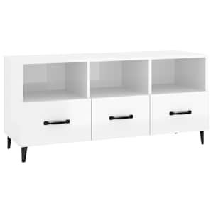 TV skříňka bílá s vysokým leskem 102x35x50 cm kompozitní dřevo - obrázek 2
