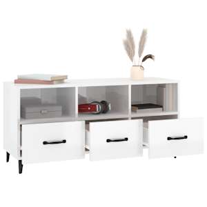 TV skříňka bílá s vysokým leskem 102x35x50 cm kompozitní dřevo - obrázek 5