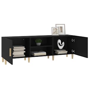 TV skříňka černá 150 x 30 x 50 cm kompozitní dřevo - obrázek 4