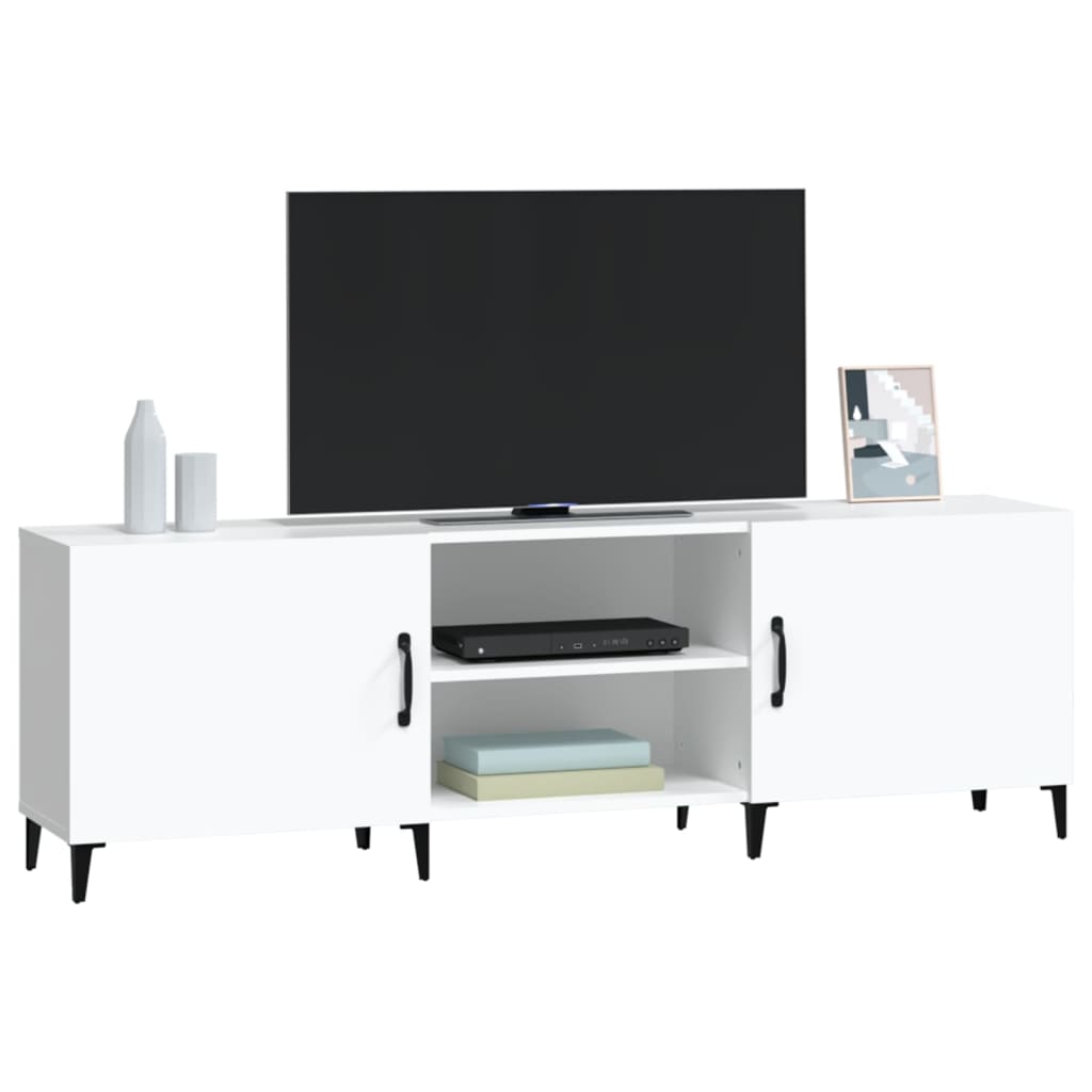 Meuble TV Blanc 150x30x50 cm Bois d’ingénierie | meublestv.fr 5