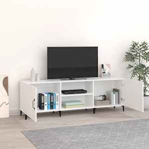 vidaXL Meuble TV blanc 150x30x50 cm bois d'ing&eacute;nierie