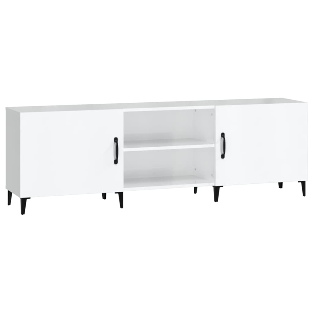 Meuble TV Blanc brillant 150x30x50 cm Bois d’ingénierie | meublestv.fr 3