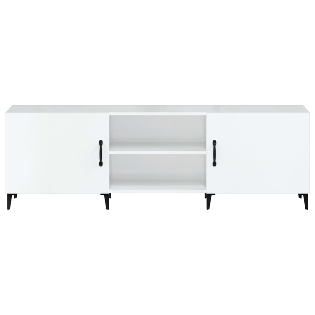 Meuble TV Blanc brillant 150x30x50 cm Bois d’ingénierie | meublestv.fr 7