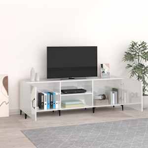 vidaXL Televizoriaus spintelė, balta, 150x30x50cm, mediena, blizgi