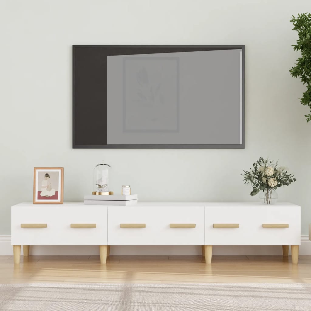 vidaXL Szafka pod TV, biaa, 150x34,5x30 cm, materia drewnopochodny