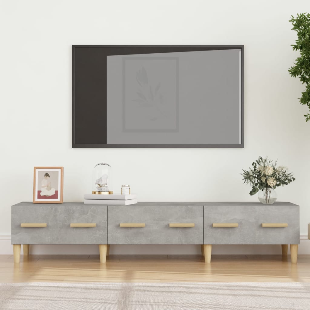 Meuble TV Gris béton 150×34,5×30 cm Bois d’ingénierie | meublestv.fr