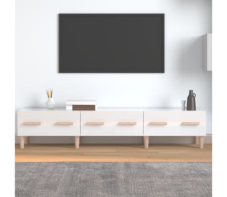 vidaXL TV Cabinet High Gloss White 150x34.5x30 cm Engineered Wood