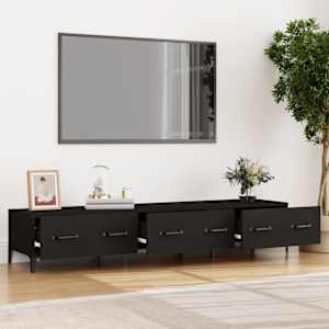 TV skříňka černá 150 x 34,5 x 30 cm kompozitní dřevo - obrázek 3