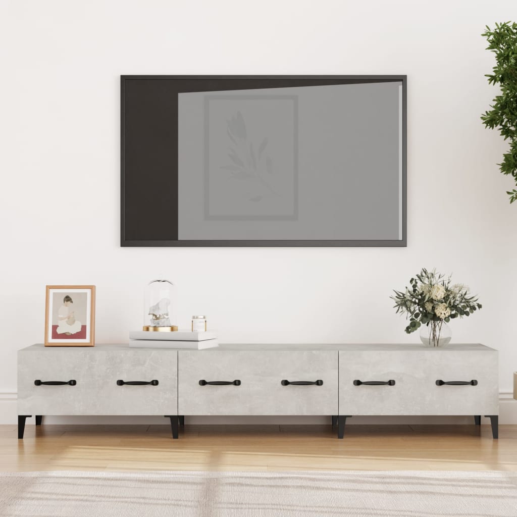 Szafka pod TV, szarość betonu, 150x34,5x30 cm