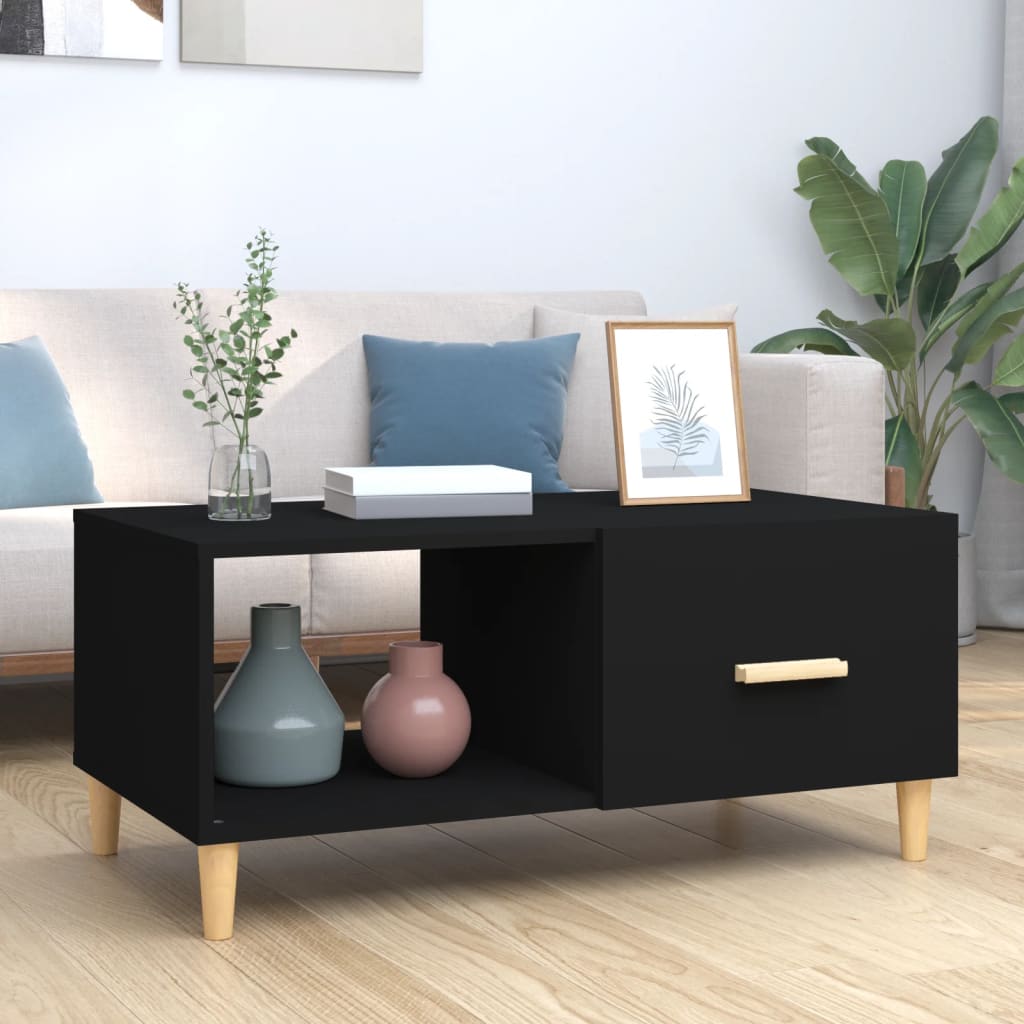 Konferenční stolek černý 89,5 x 50 x 40 cm kompozitní dřevo