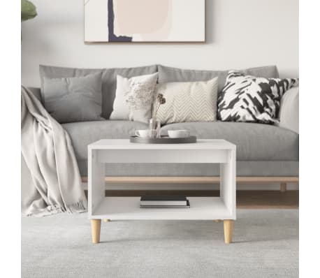 vidaXL Salongbord hvit 60x50x40 cm konstruert tre