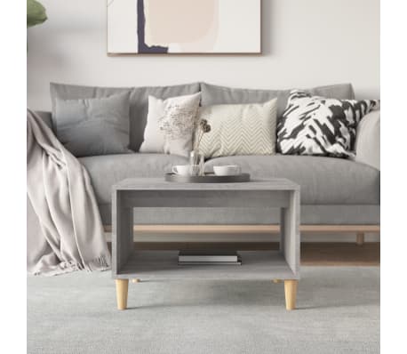 vidaXL Salongbord betonggr&aring; 60x50x40 cm konstruert tre