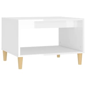 Konferenční stolek lesklý bílý 60x50x40 cm kompozitní dřevo - obrázek 2