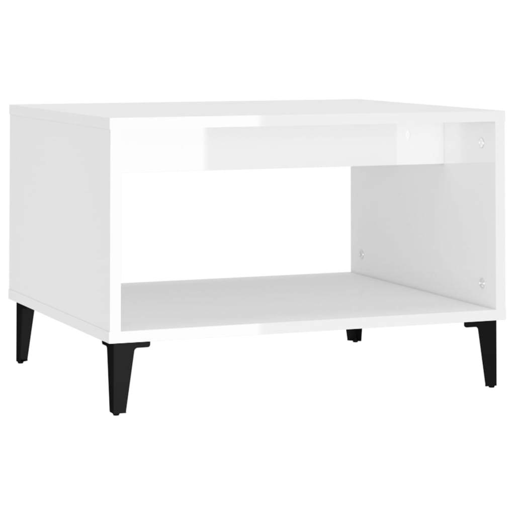 vidaXL Konferenční stolek lesklý bílý 60x50x40 cm kompozitní dřevo