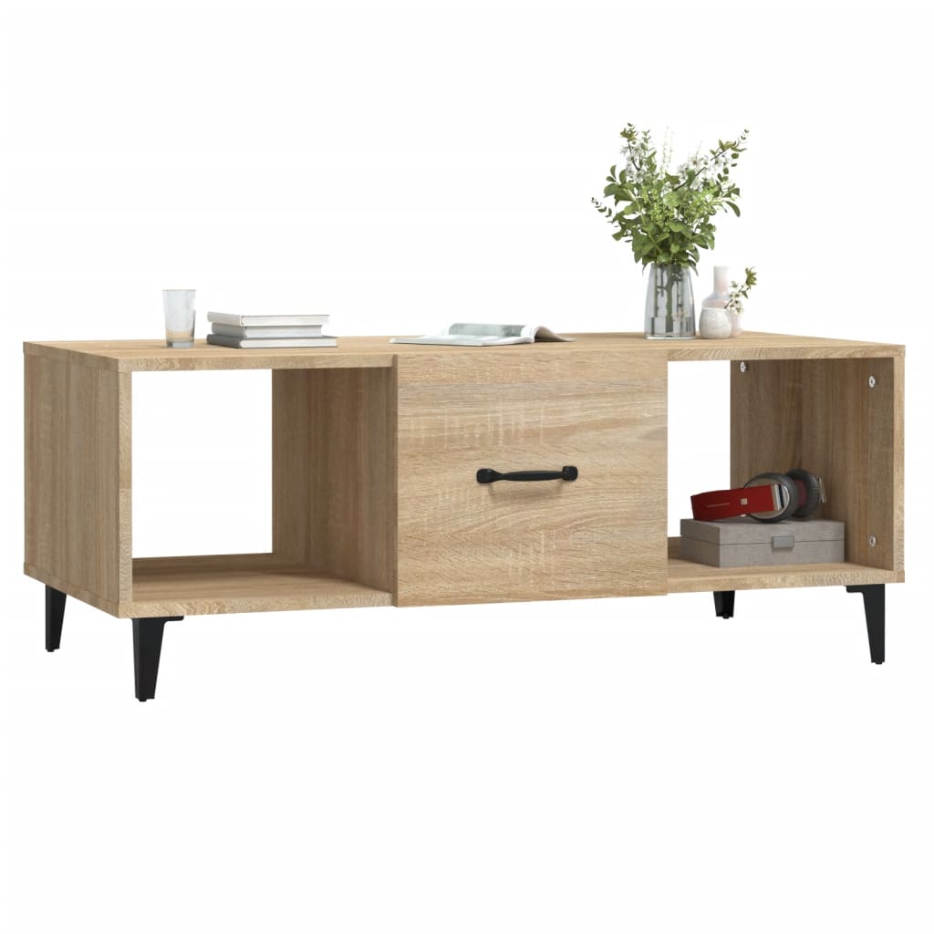 Tavolino da Salotto，Tavolino da caffè，Tavolino basso Rovere Sonoma 102x50x40cm  Legno Multistrato ASFV285636 MaisonChic