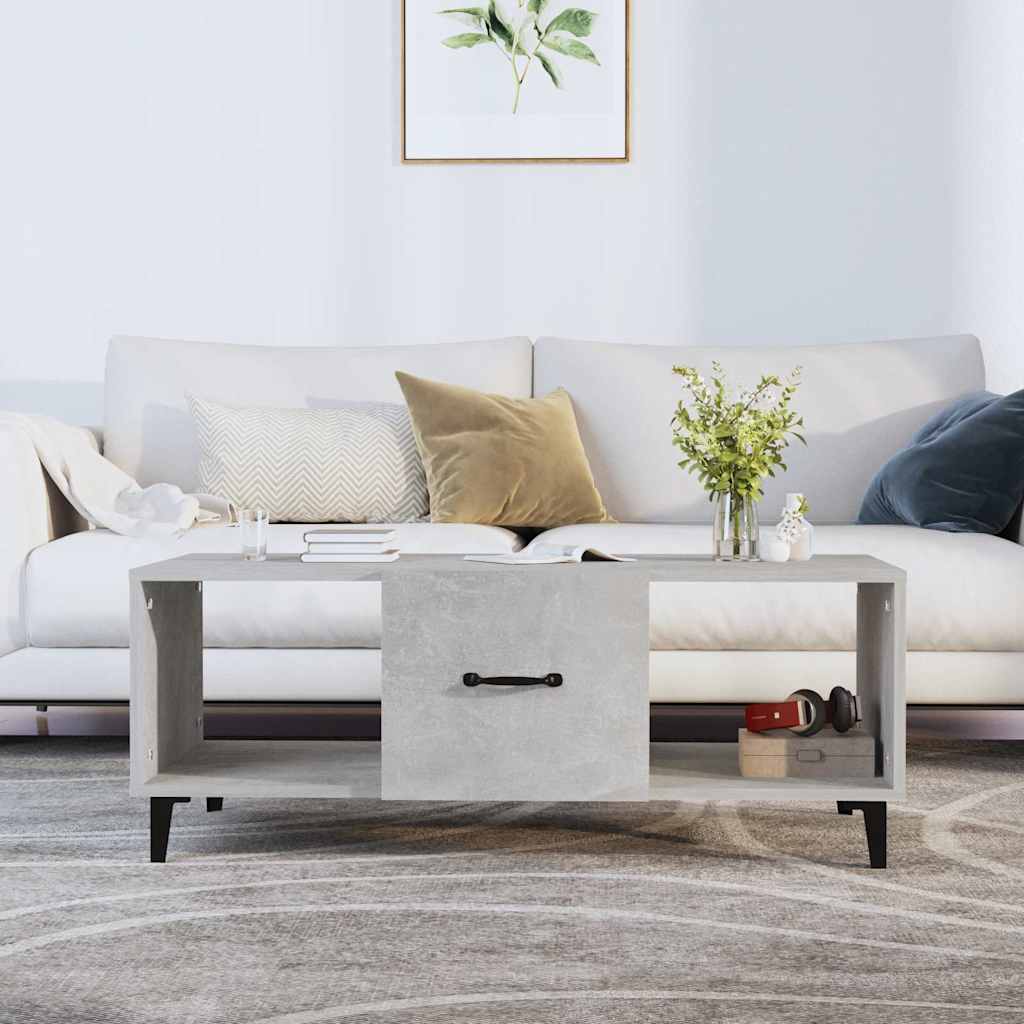 vidaXL Stolik kawowy, szaro�� betonu, 102x50x40 cm