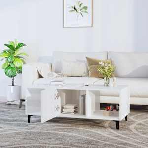 Konferenční stolek bílý s leskem 102x50x40 cm kompozitní dřevo - obrázek 3