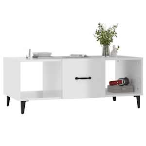 Konferenční stolek bílý s leskem 102x50x40 cm kompozitní dřevo - obrázek 4