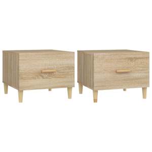 Konferenční stolky 2 ks dub sonoma 50x50x40 cm kompozitní dřevo - obrázek 2