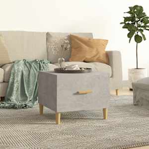 Klubska mizica betonsko siva 50x50x40 cm konstruiran les