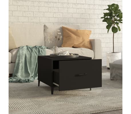 vidaXL Salongbord med metallben svart 50x50x40 cm