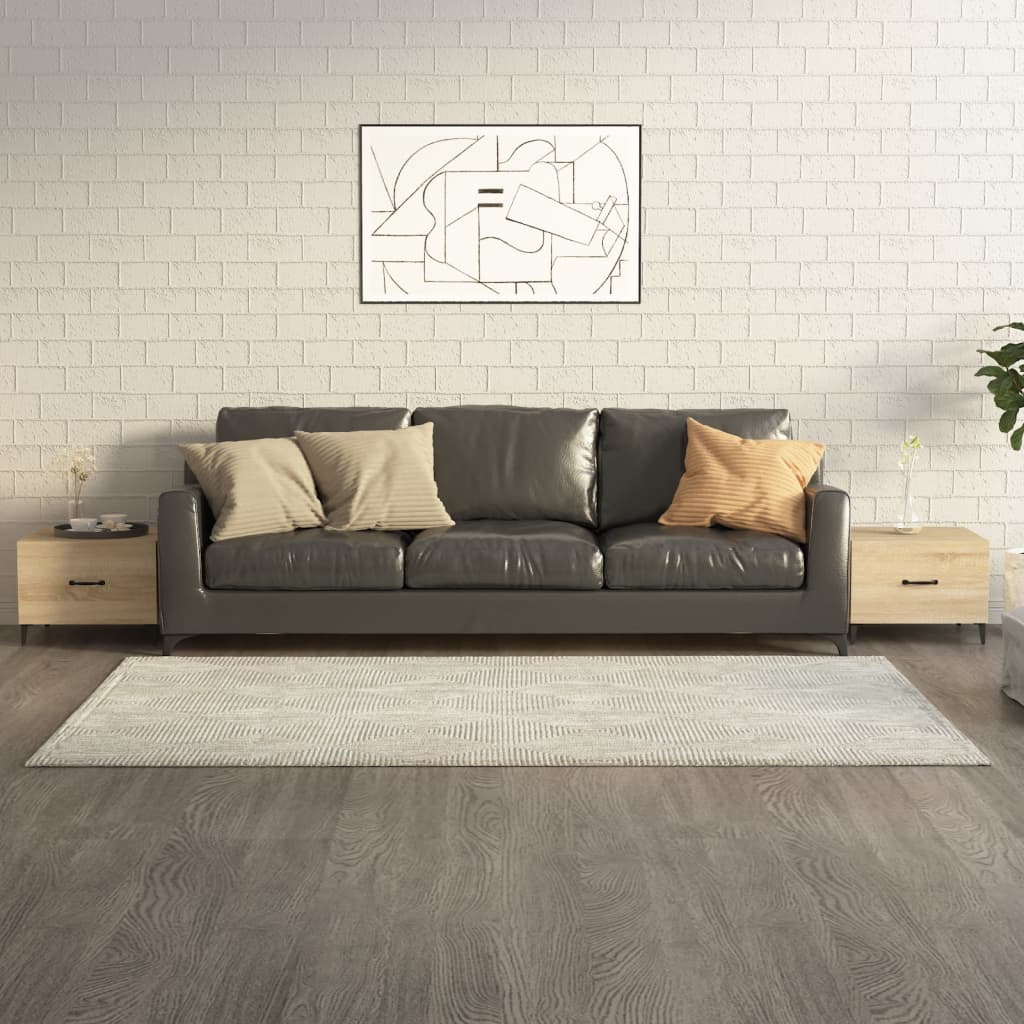 vidaXL sofabord med metalben 2 stk. 50x50x40 cm sonoma-eg