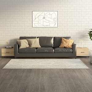 Konferenční stolky kovové nohy 2 ks dub sonoma 50 x 50 x 40 cm - obrázek 1