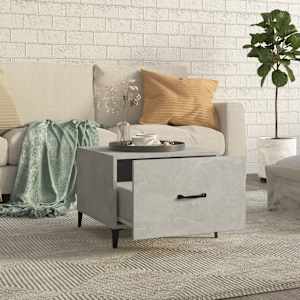Konferenční stolek s kovovými nohami betonově šedý 50x50x40 cm - obrázek 3