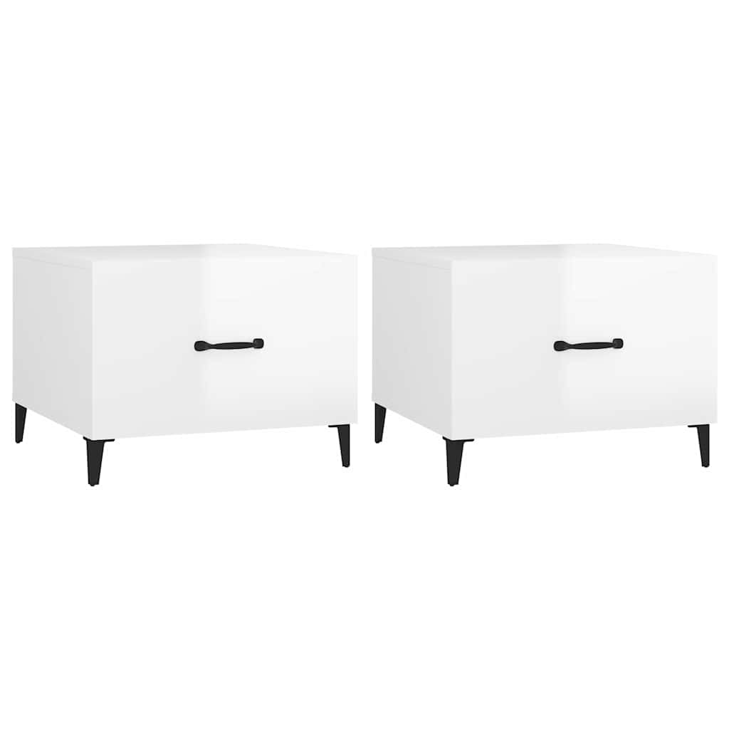 vidaXL Konferenční stolky kovové nohy 2 ks lesklé bílé 50 x 50 x 40 cm