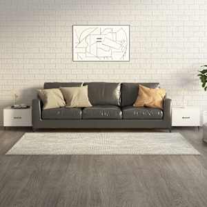 Klubske mizice s kovinskimi nogami 2 kosa bele 50x50x40 cm