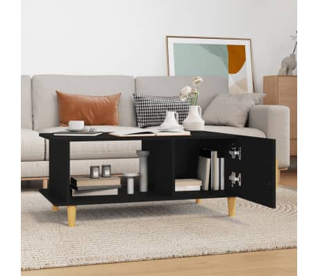 vidaXL Coffee Table Black 90x50x40 cm Engineered Wood