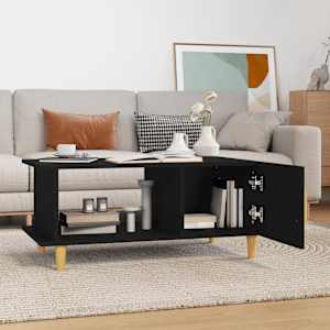 vidaXL Coffee Table Black 90x50x40 cm Engineered Wood