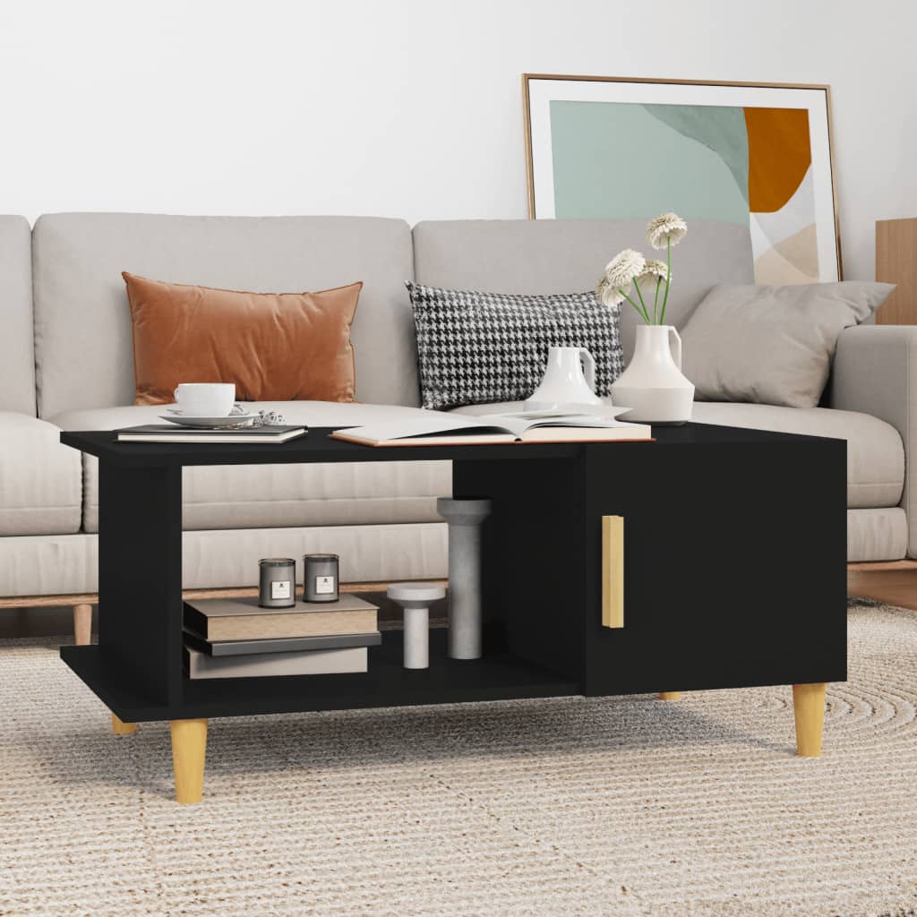 vida XL Couchtisch Schwarz 90x 50x 40 cm Holzwerkstoff