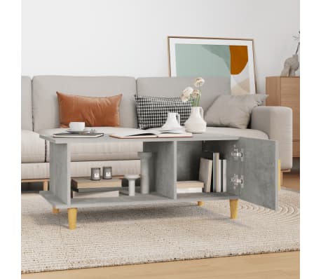 vidaXL Salongbord betonggr&aring; 90x50x40 cm konstruert tre