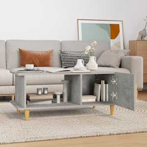 vidaXL Salongbord betonggr&aring; 90x50x40 cm konstruert tre