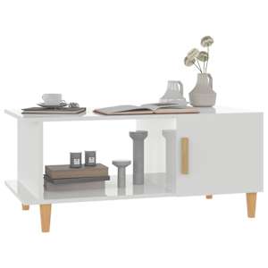 Konferenční stolek lesklý bílý 90 x 50 x 40 cm kompozitní dřevo - obrázek 4