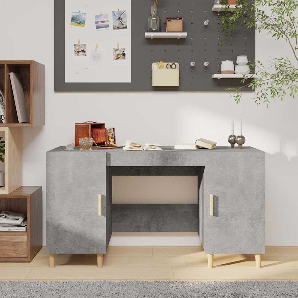 vidaXL Biurko, szaro�� betonu, 140x50x75 cm, materia� drewnopochodny