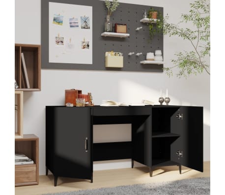vidaXL Γραφείο Μαύρο 140 x 50 x 75 εκ. από Επεξεργασμένο Ξύλο