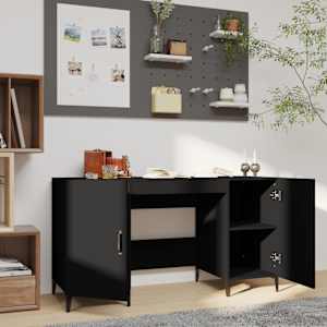 vidaXL Γραφείο Μαύρο 140 x 50 x 75 εκ. από Επεξεργασμένο Ξύλο