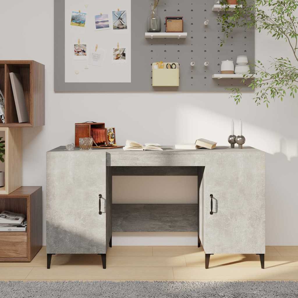 vidaXL Biurko, szaro�� betonu, 140x50x75 cm, materia� drewnopochodny