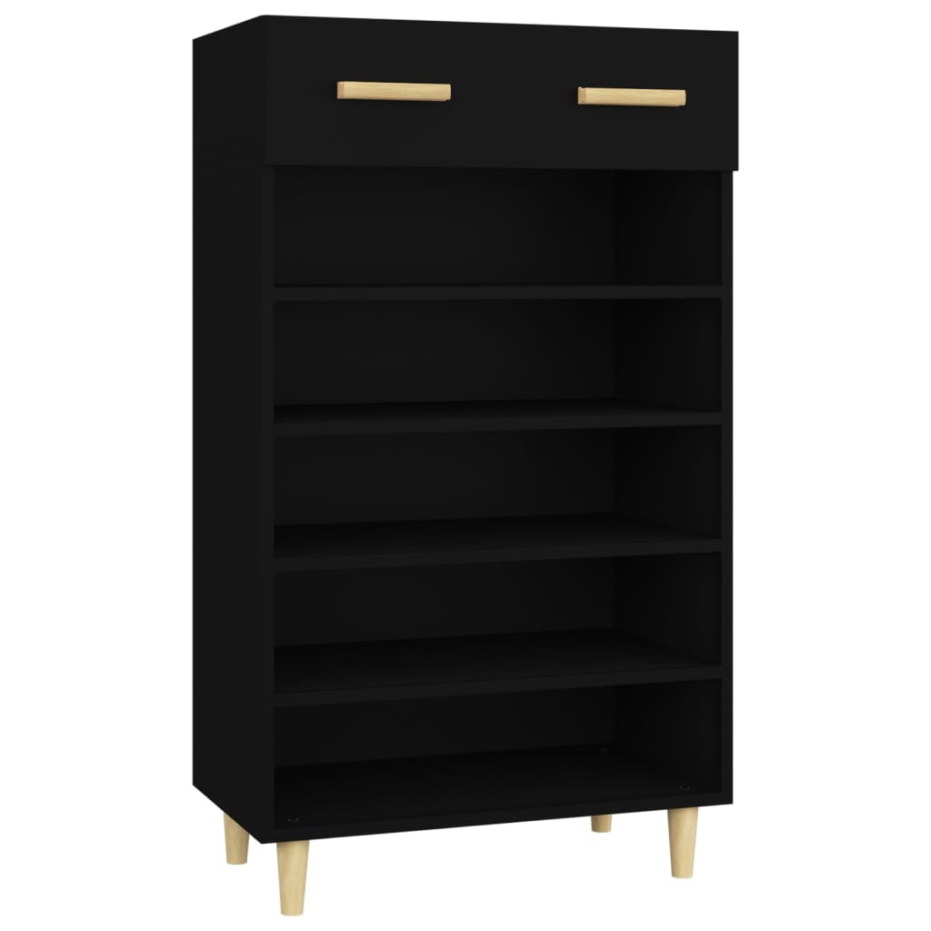 vidaXL Schuhschrank Schwarz 60x35x105 cm Holzwerkstoff
