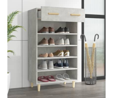 vidaXL Shoe Cabinet Concrete Grey 23.6x13.8x41.3" Engineered Wood