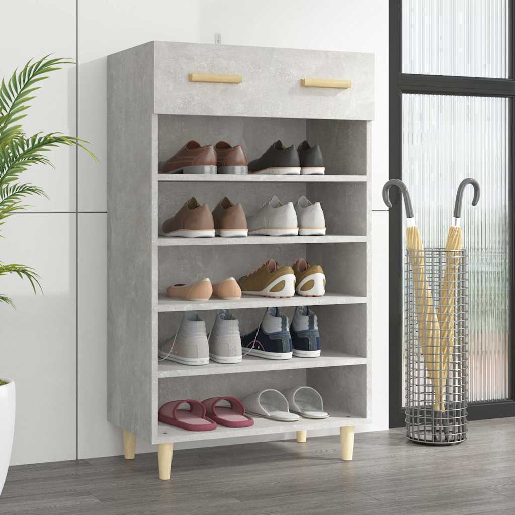 vidaXL Szafka na buty, szaro�� betonu, 60x35x105 cm